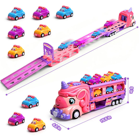 Bulucoben Unicorn Car offers a two-player race experience for shared fun.