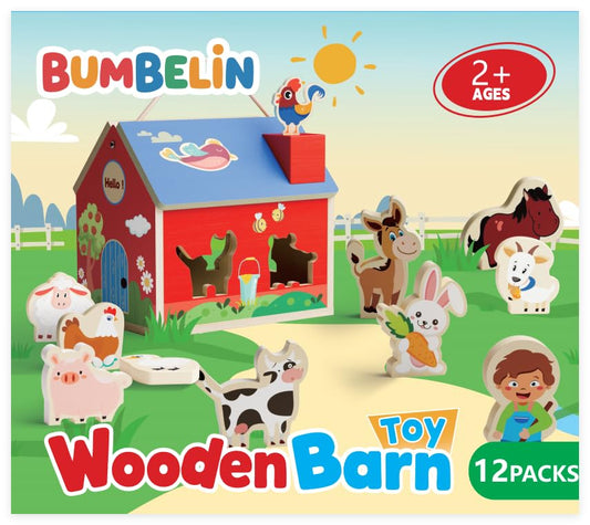 Bright, chunky farm animal blocks designed for sorting and counting fun.