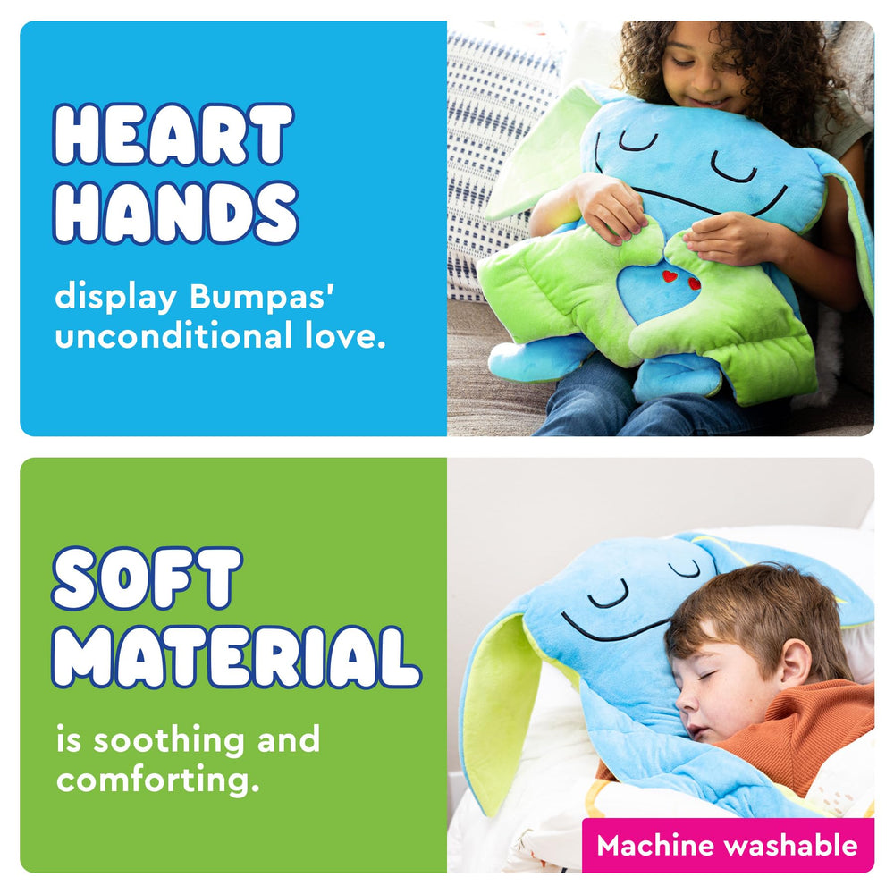 Bumpas soft plush toy offers cozy companionship during playtime.