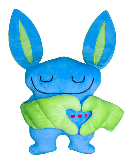 Bumpas weighted plush toy arms provide a lifelike hug for comfort.