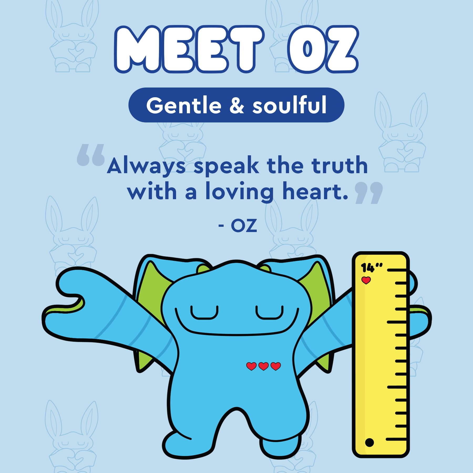 Bumpas weighted plush toy body delivers gentle pressure for soothing snuggles.