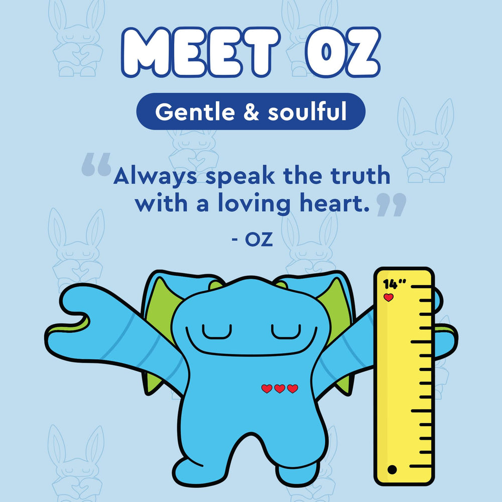 Bumpas weighted plush toy body delivers gentle pressure for soothing snuggles.