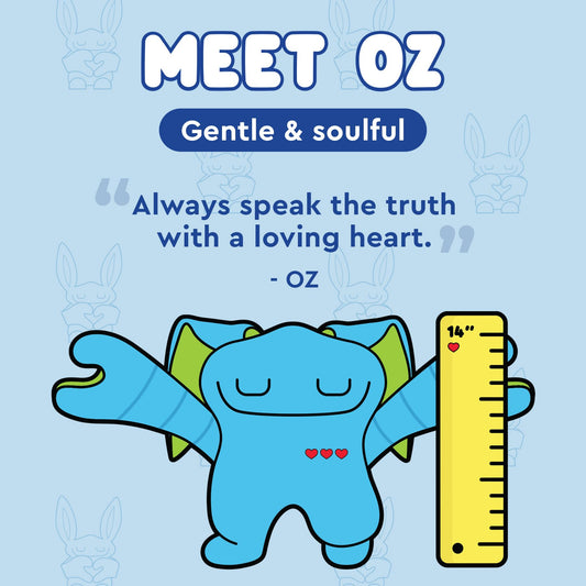 Bumpas weighted plush toy body delivers gentle pressure for soothing snuggles.