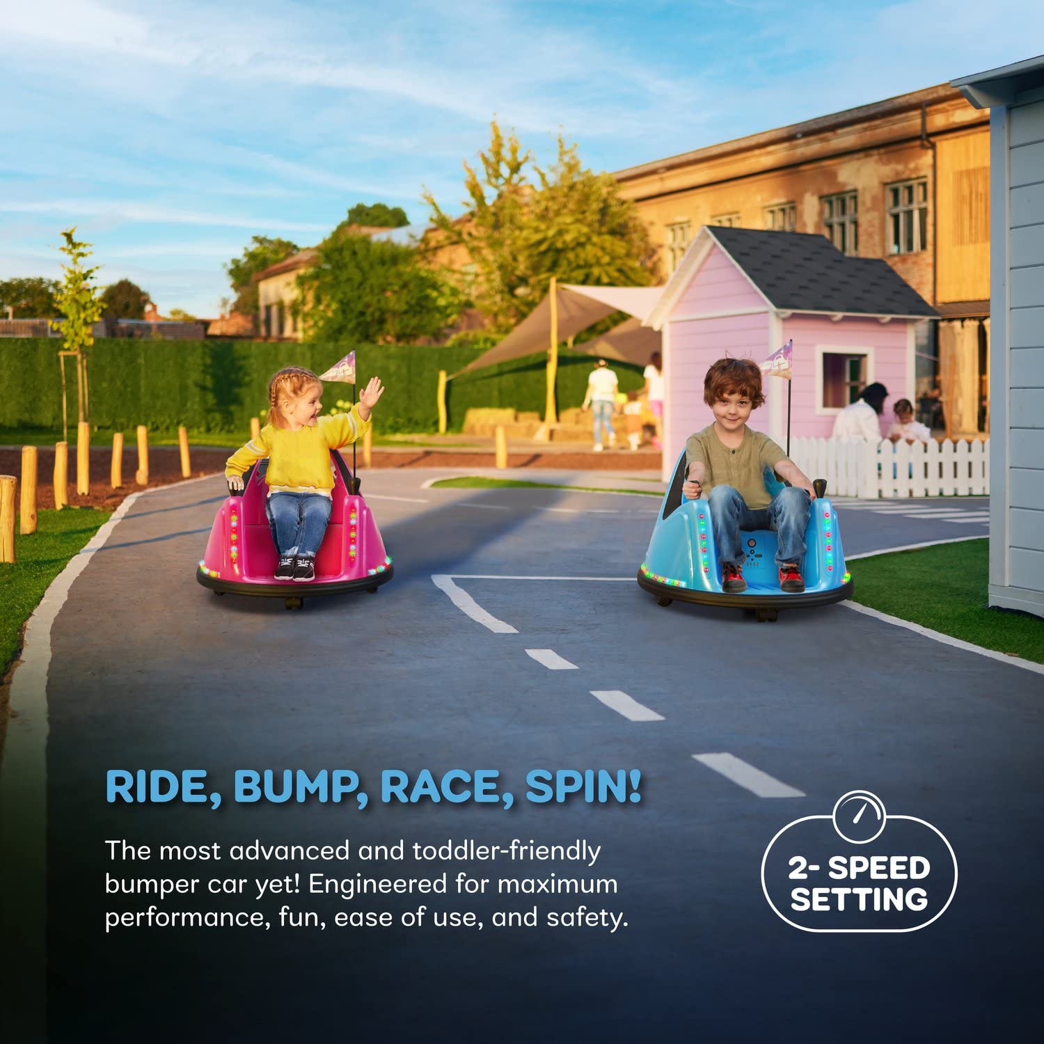 Bumper Buddy ride-on car protective bumper preventing wall marks