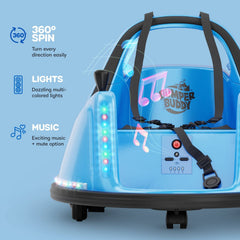 Bumper Buddy ride-on car dashboard lights creating playful ambiance