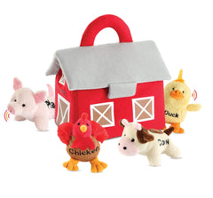 Bundaloo plush farm animals with barn carrier; realistic sounds when squeezed.