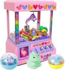 Bundaloo Squishy Claw Machine pink design with hearts, ideal party centerpiece