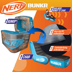 BUNKR bunker cover with target for immersive Nerf battles.