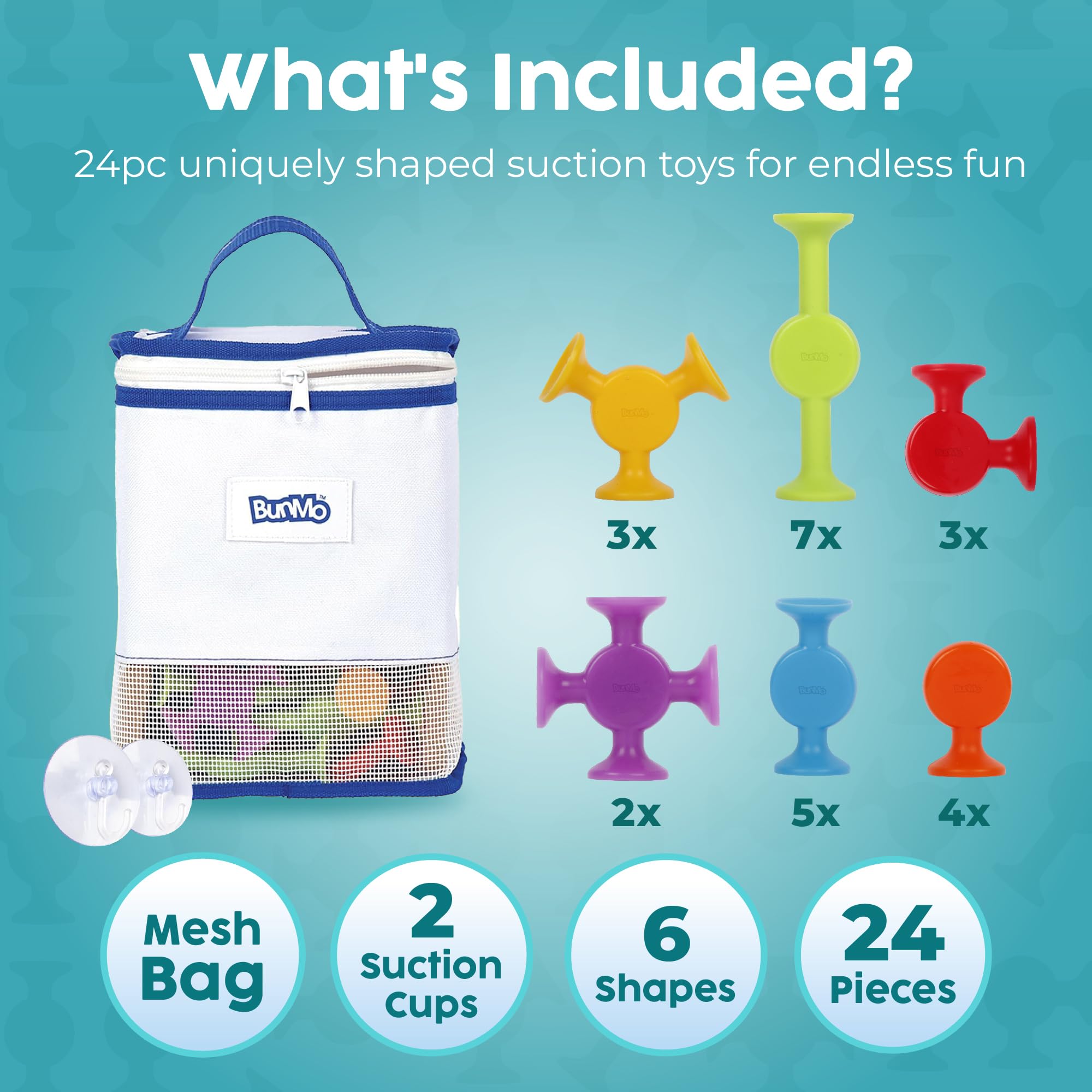 BUNMO bath toys no-hole design aids quick drying and cleaning