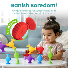 BUNMO bath suction toys invite kids to create scenes on glass or tile.