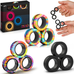 BUNMO magnetic fidget rings group shot for focus and fun