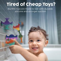 BUNMO non-mouthable toy promotes safe, supervised water exploration.