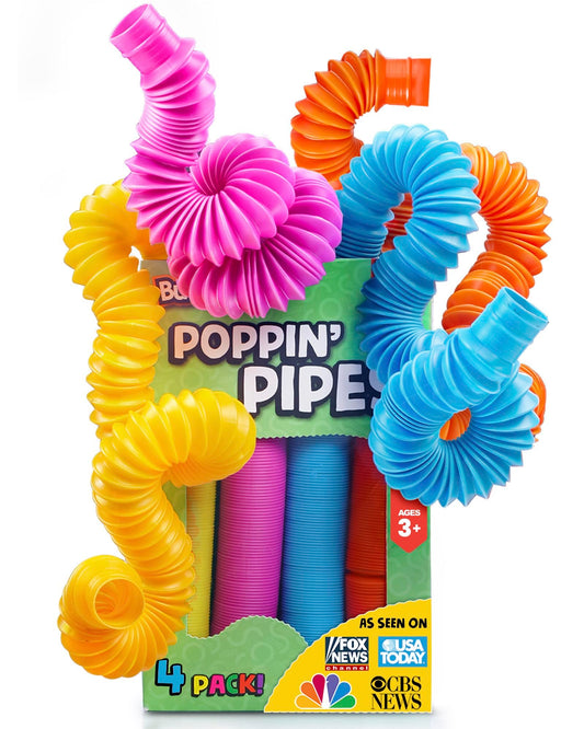 BUNMO Pop Tubes 30-pack large overview for engaging sensory play.