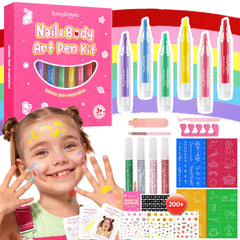 Bunny Bubbles kids makeup set front view with colorful pens for safe, imaginative play.