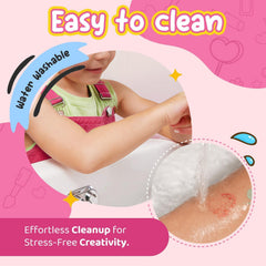 Bunny Bubbles makeup kit open with colorful pens and stickers ready to use.