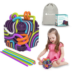 BunnyBoo Sensory Cube with six sides for focused, screen-free play on the go