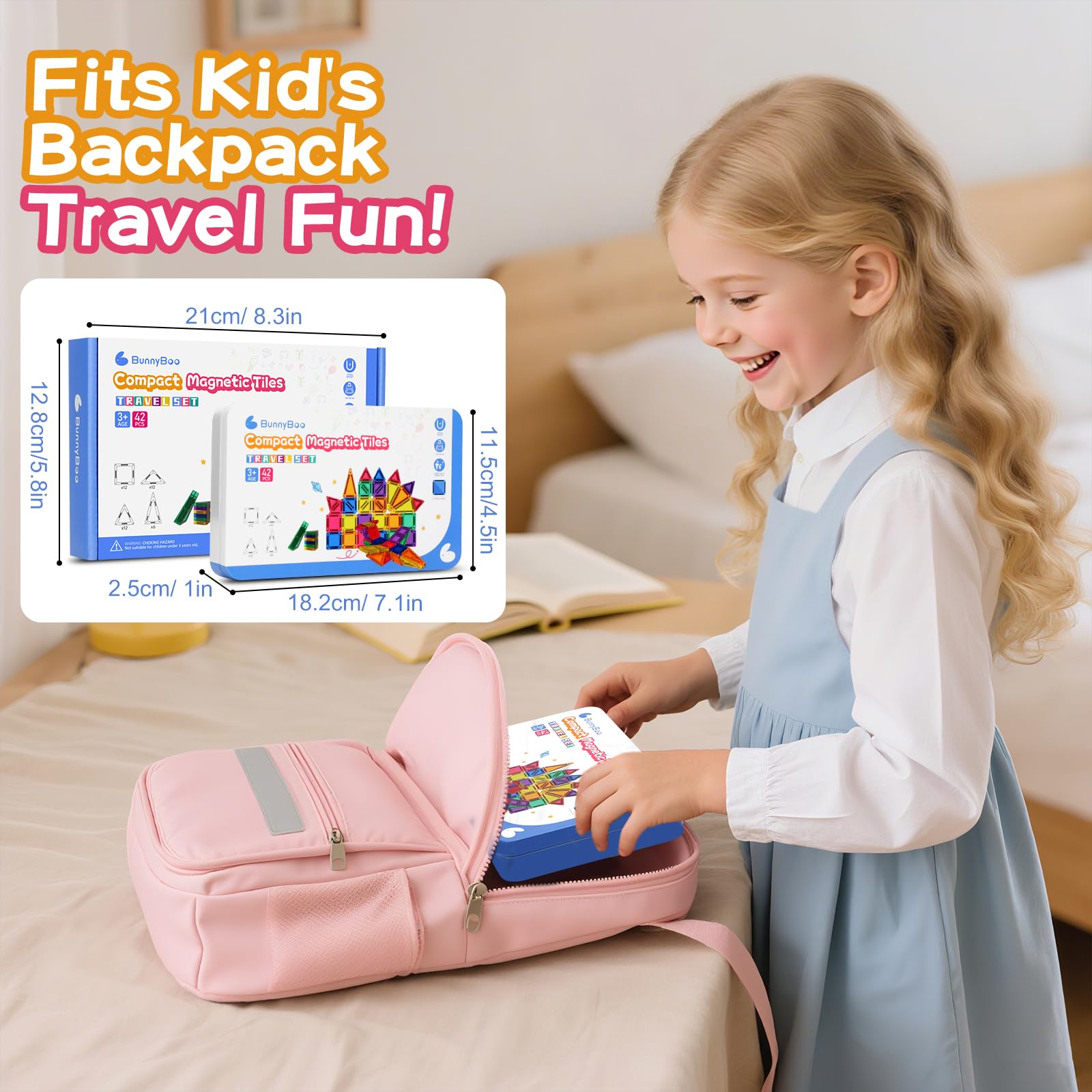 BunnyBoo magnetic pieces connect smoothly for stable on the go structures.