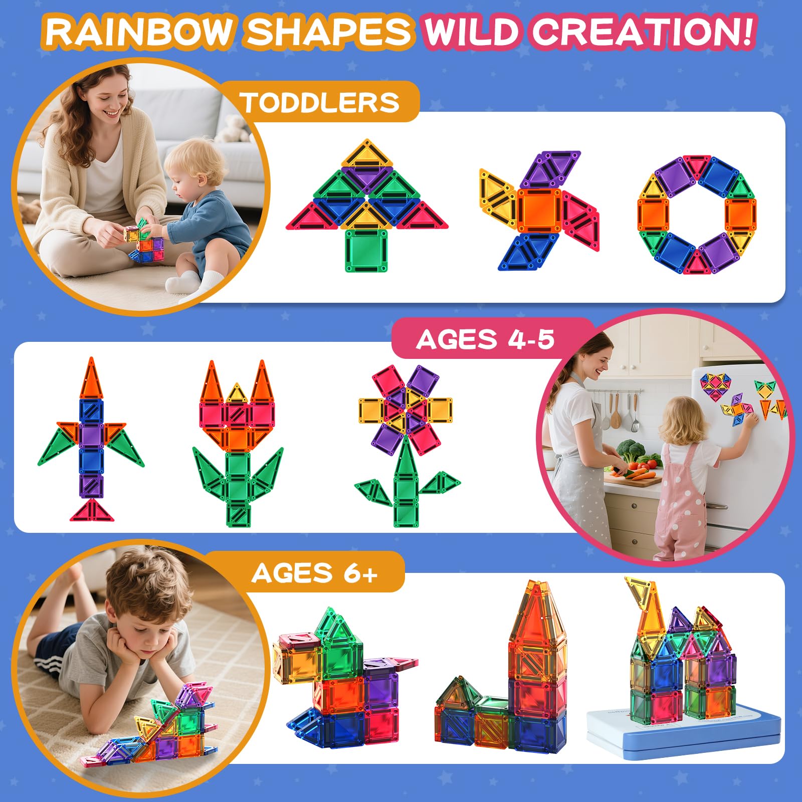 BunnyBoo tiles made from food-grade ABS with smooth edges for safe exploration.