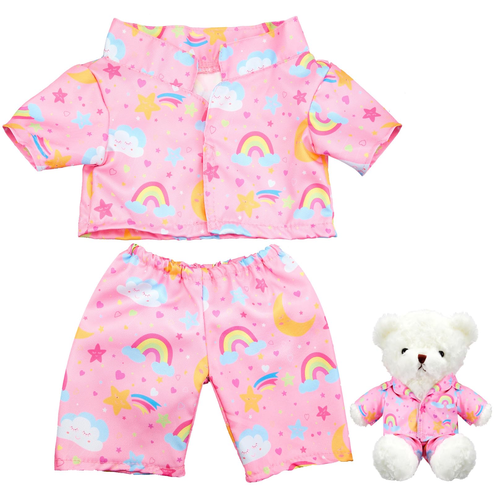 Bunnycool bear pajamas shirt in pink, soft and cozy for cuddly play
