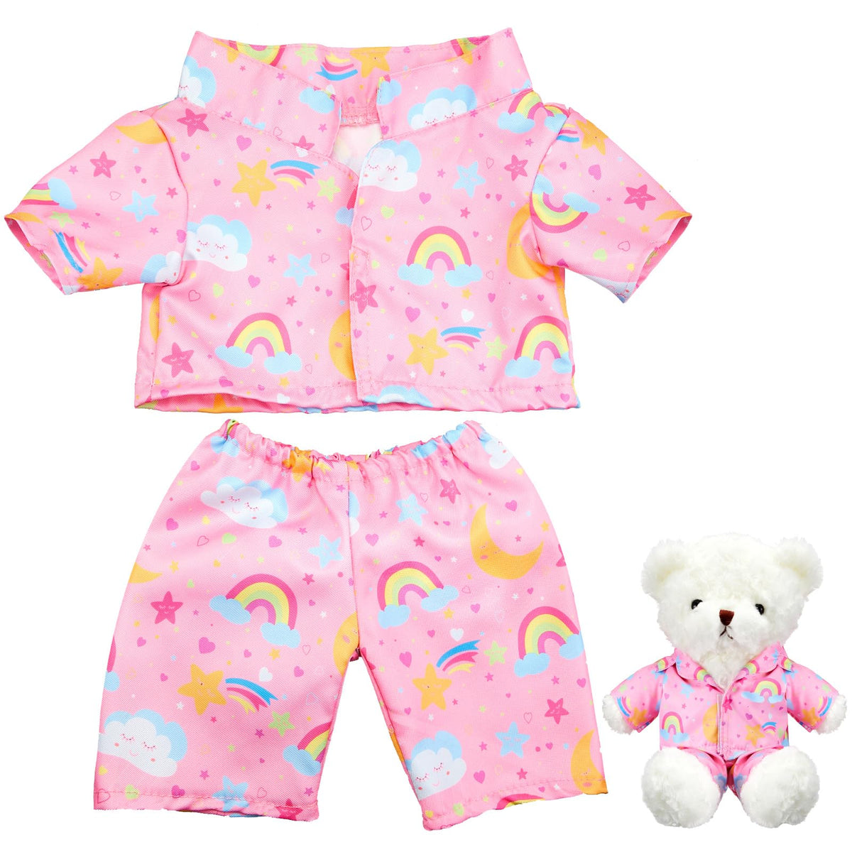 Bunnycool bear pajamas shirt in pink, soft and cozy for cuddly play