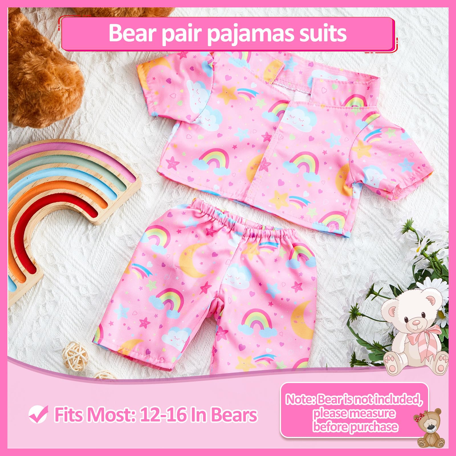 Bunnycool bear pajamas trousers in pink, easy to mix with toys
