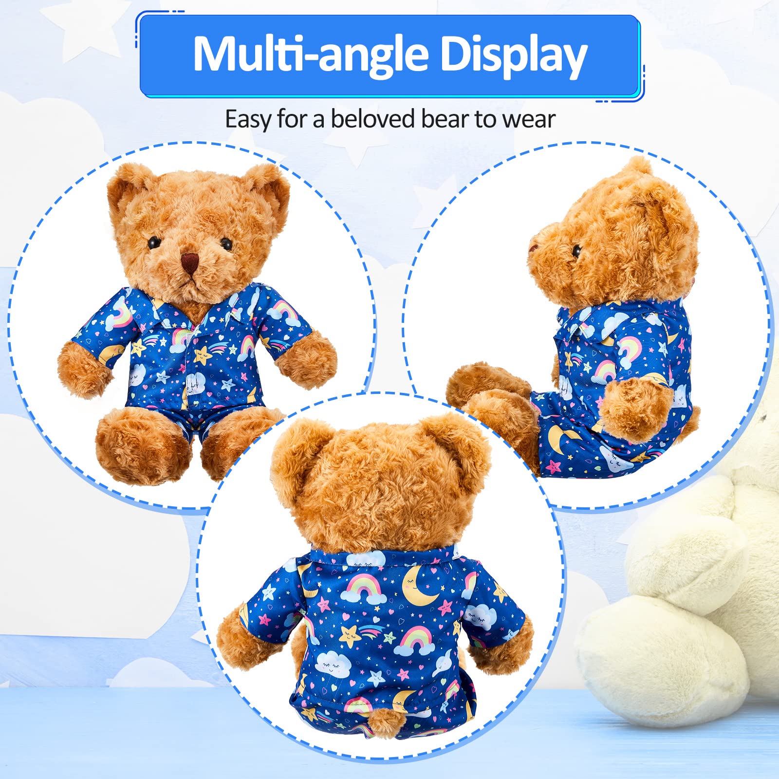 Bunnycool classic bear pajamas design with moon and stars for a sweet look.