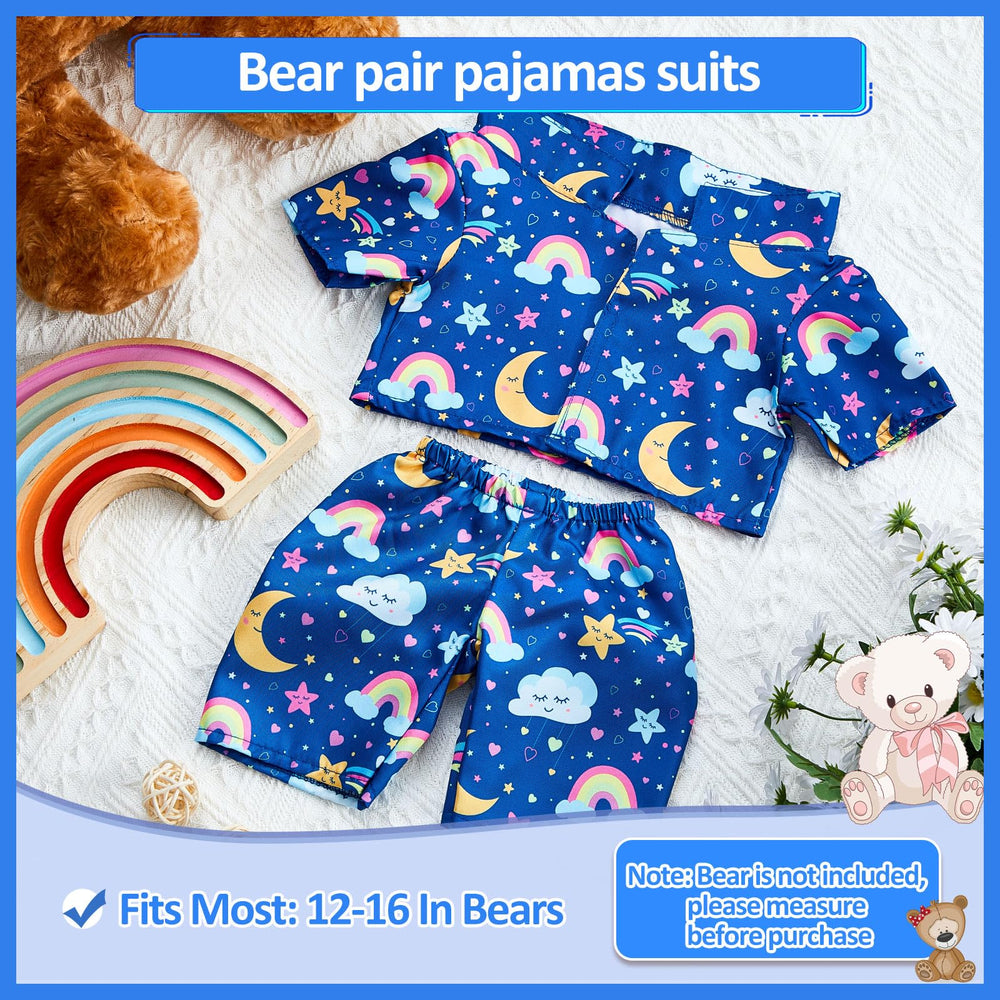 Bunnycool two-piece bear pajama shirt and trousers for easy dressing.