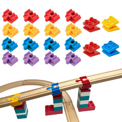 Bunu1492 wooden train connectors 20-piece set for versatile layouts.