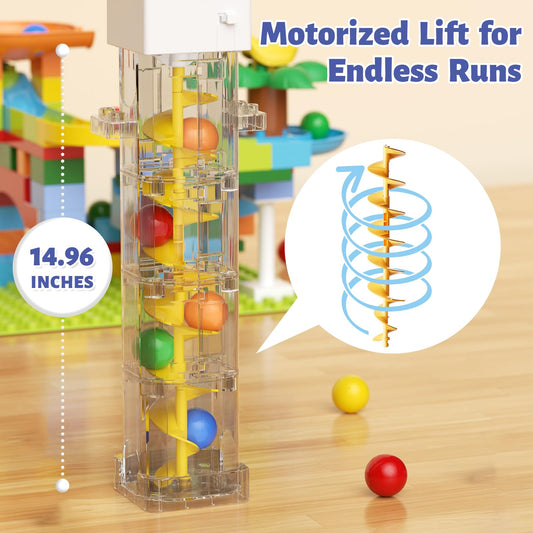 burgkidz Marble Maze construction pieces: colorful blocks fuel creative, hands on problem solving