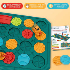 BurgKidz maze puzzle with marbles strengthens cause-and-effect understanding.