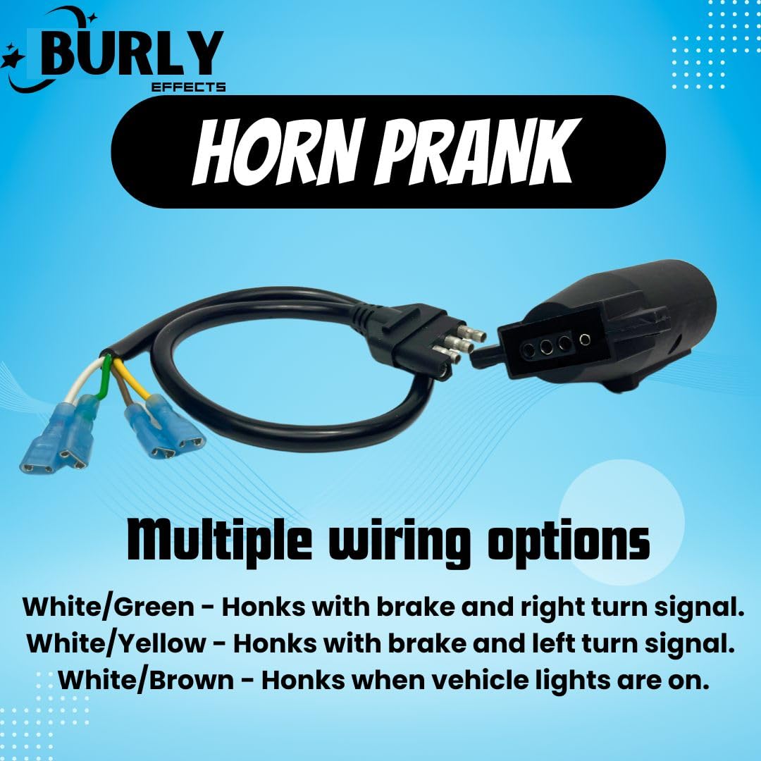 Burly Effects 7-pin adapter ensures compatibility with most trailer wiring systems.