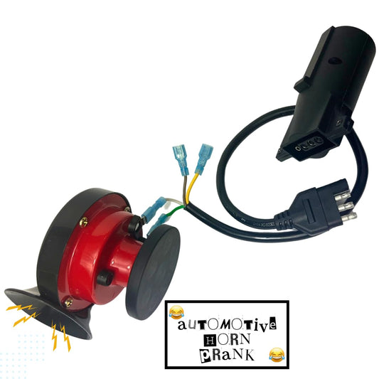 Burly Effects Hidden Horn Prank mounted under vehicle with magnet for discreet pranks.