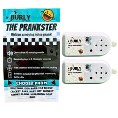 Burly Effects hidden-noise-maker 2-pack front view, compact prank device for discreet fun.