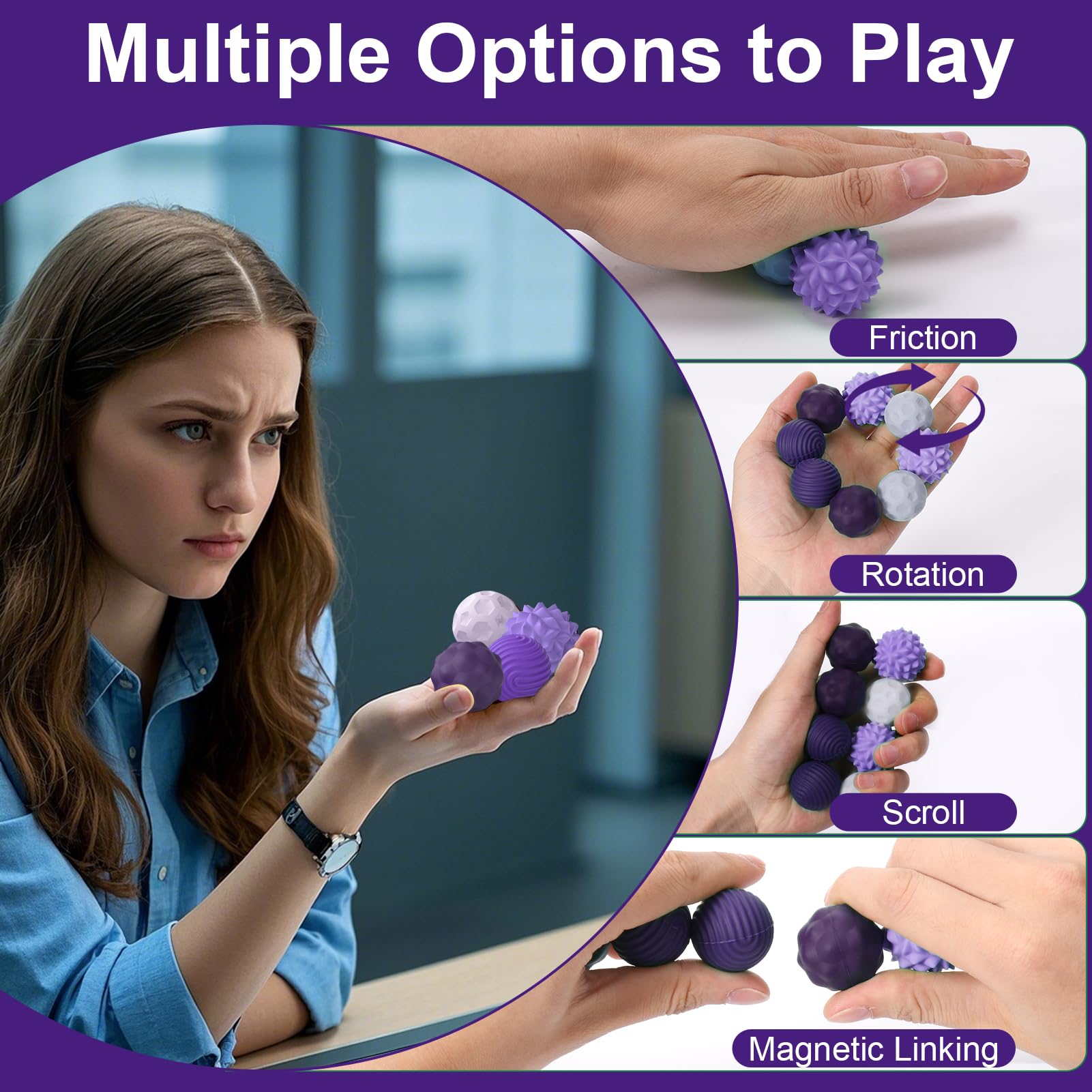 BUSOHA silicone fidget ball compact portable design for on-the-go calm.