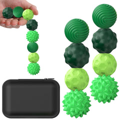 BUSOHA silicone fidget balls 8-pack in green for discreet focus and stress relief.