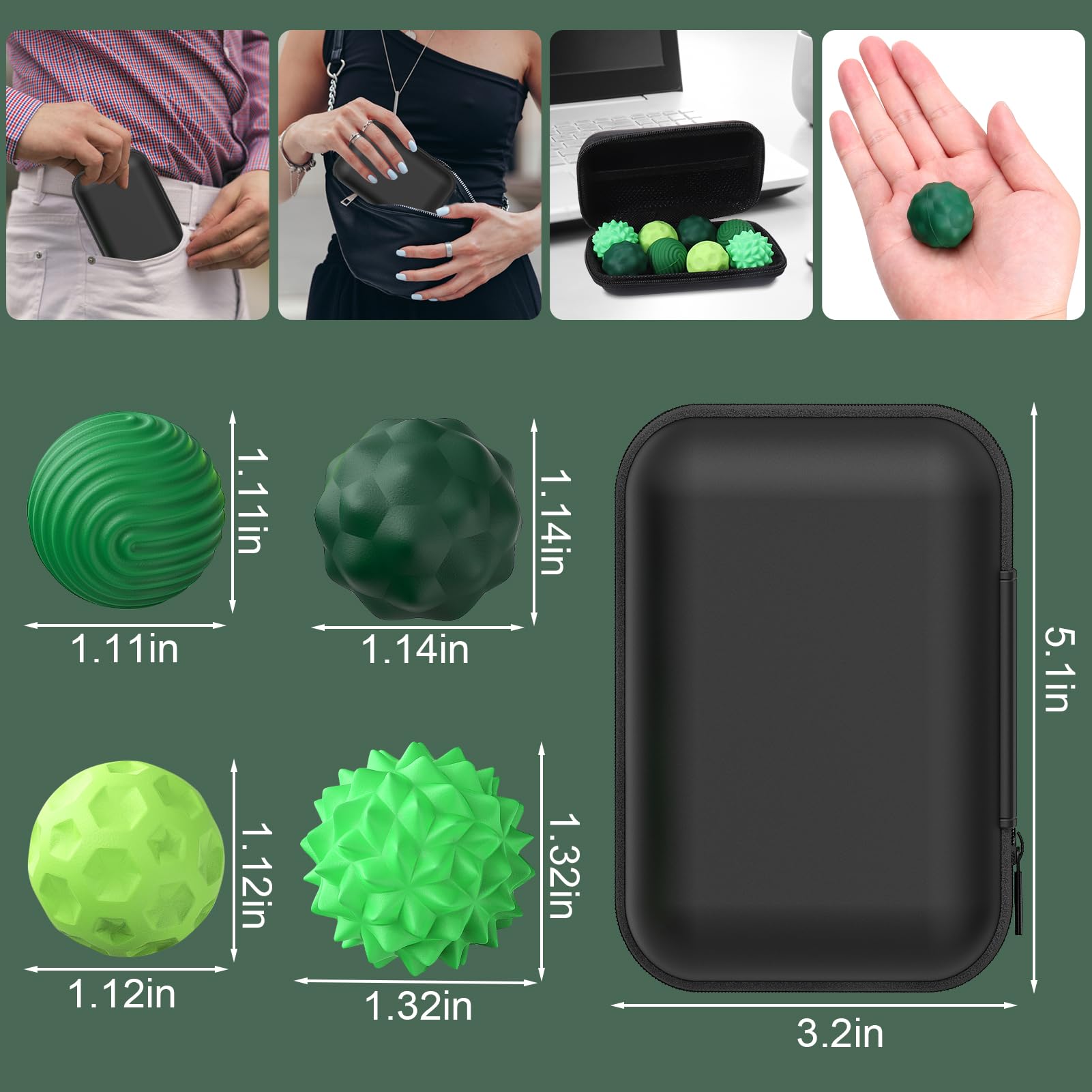 BUSOHA stress relief balls for adults aiding calm during work or travel.