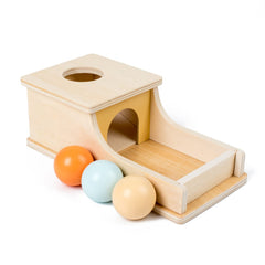 Busy edition object permanence box tray with wooden balls for toddlers