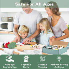 Busy Edition safe kitchen knives—child-friendly handles for confident cutting.