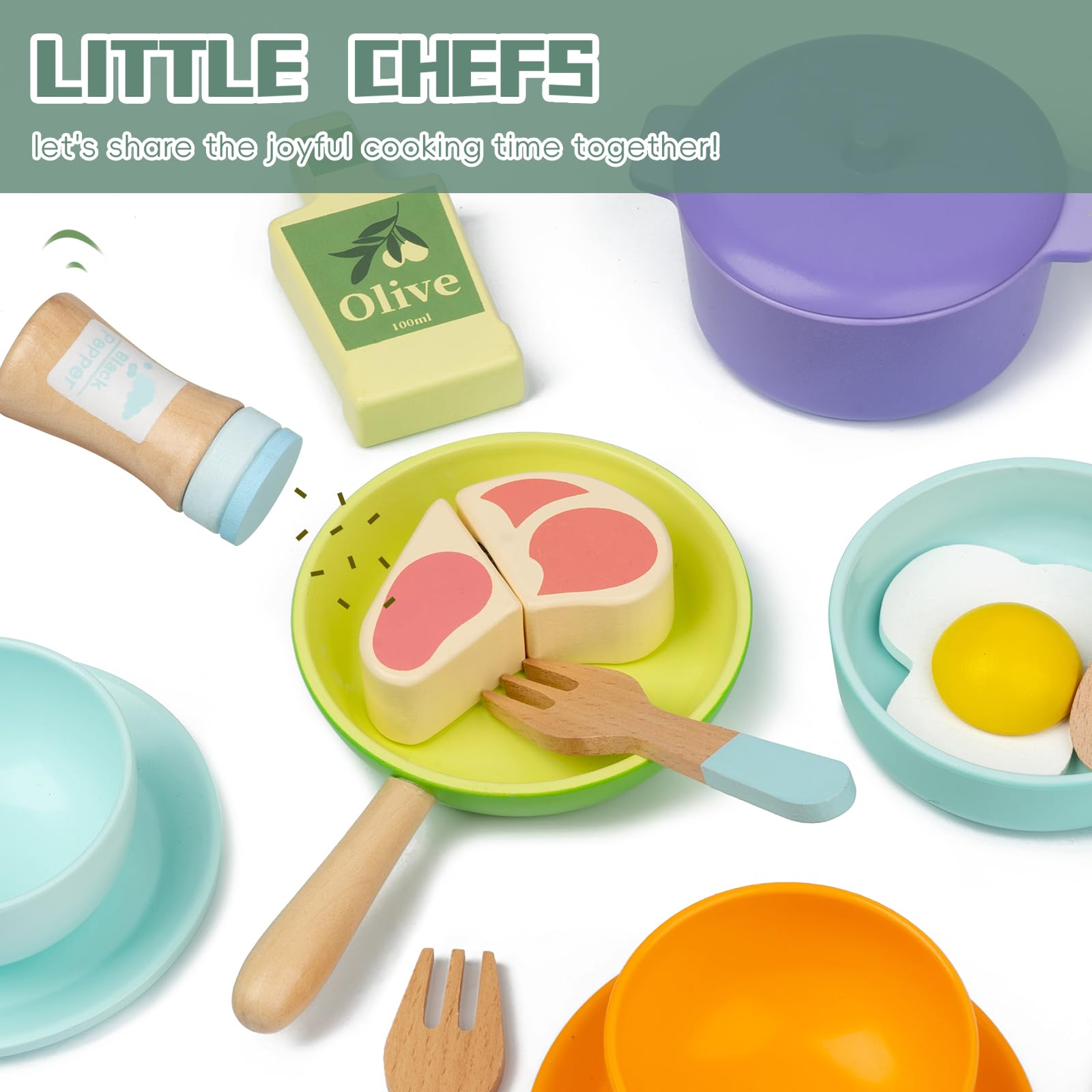 Busy Edition Montessori wood toy set promotes hands-on learning and life skills in play.
