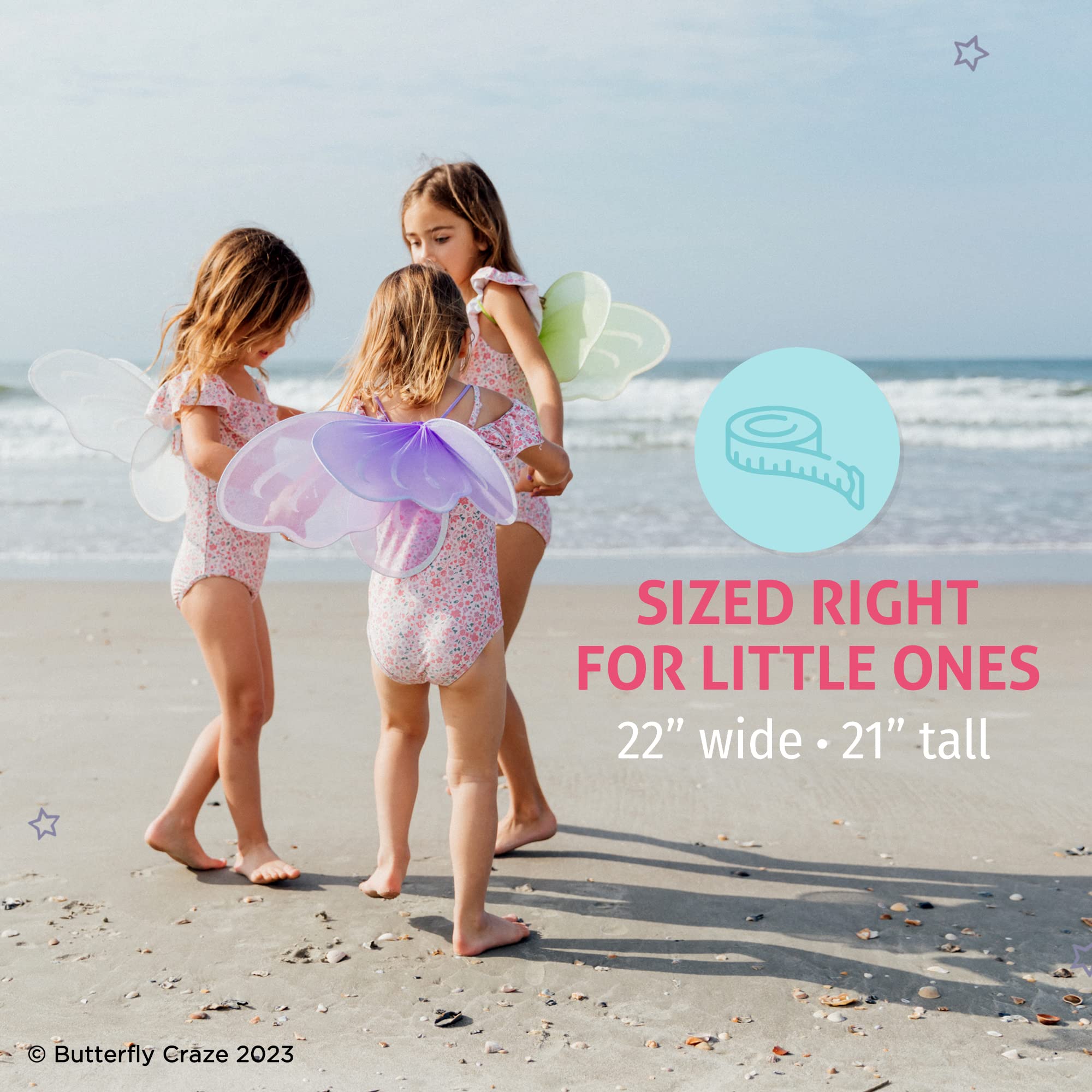 Butterfly Craze wings with color-matching straps secure wear