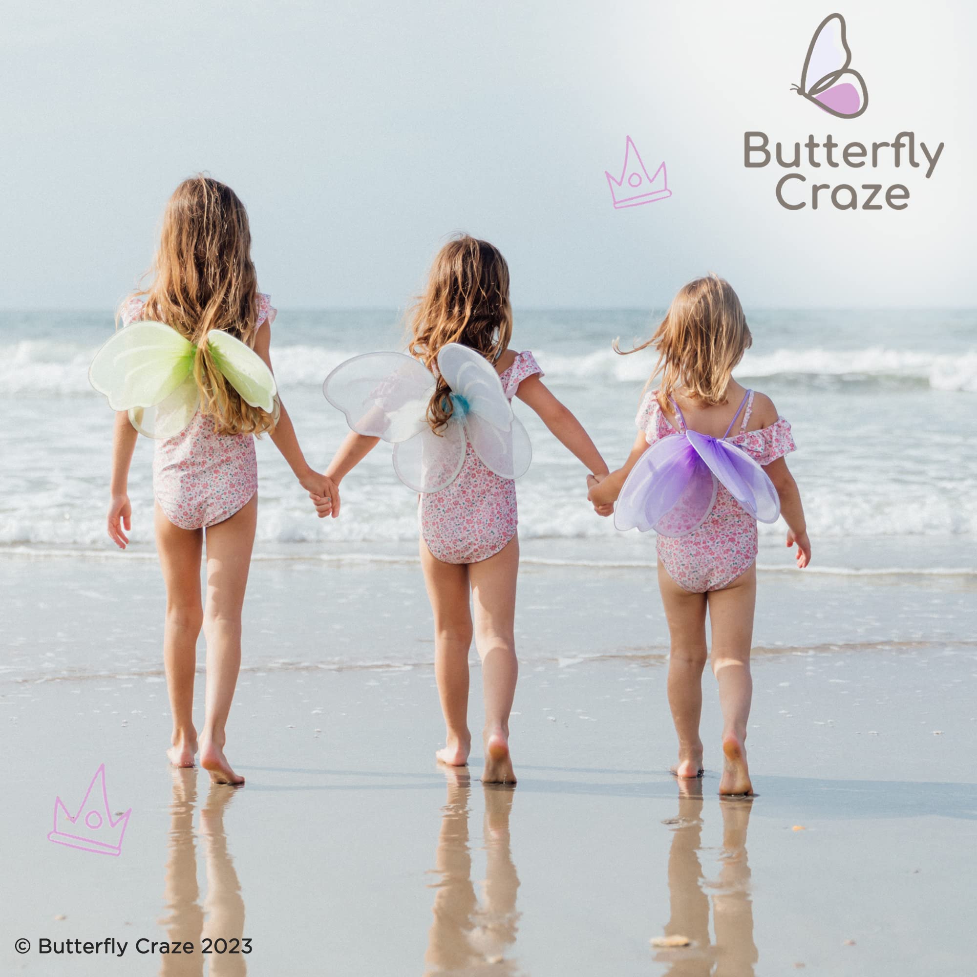 Butterfly Craze wings open for quick dressing and effortless play