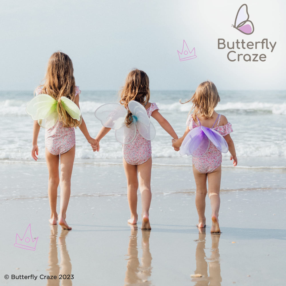 Butterfly Craze wings open for quick dressing and effortless play