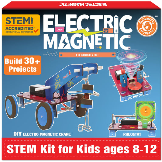 Butterfly EduFields 30in1 crane model demonstrates electromagnetism in action