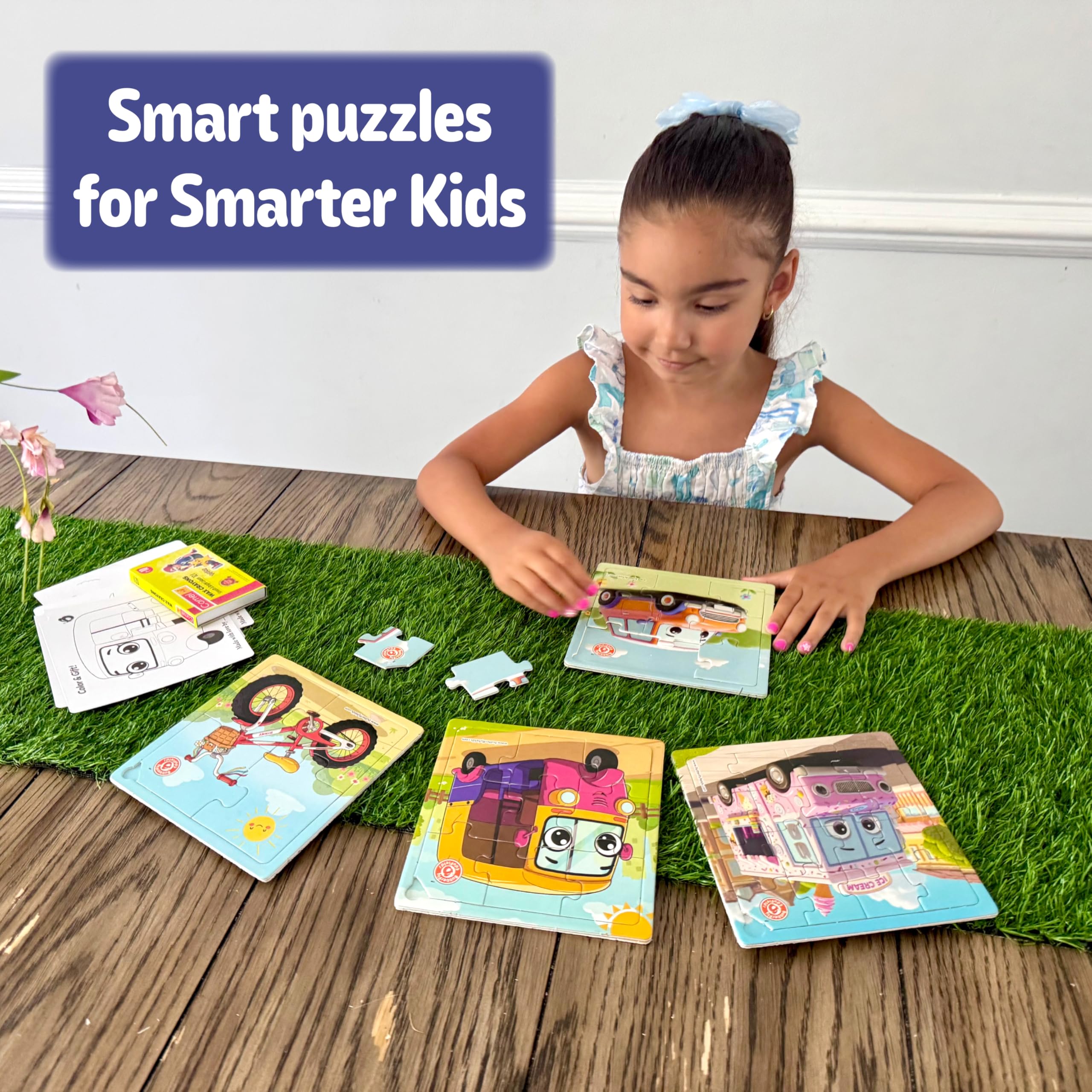 Butterfly EduFields 4in1 Vehicles Bicycle Puzzle encourages hand-eye coordination and cognitive play.