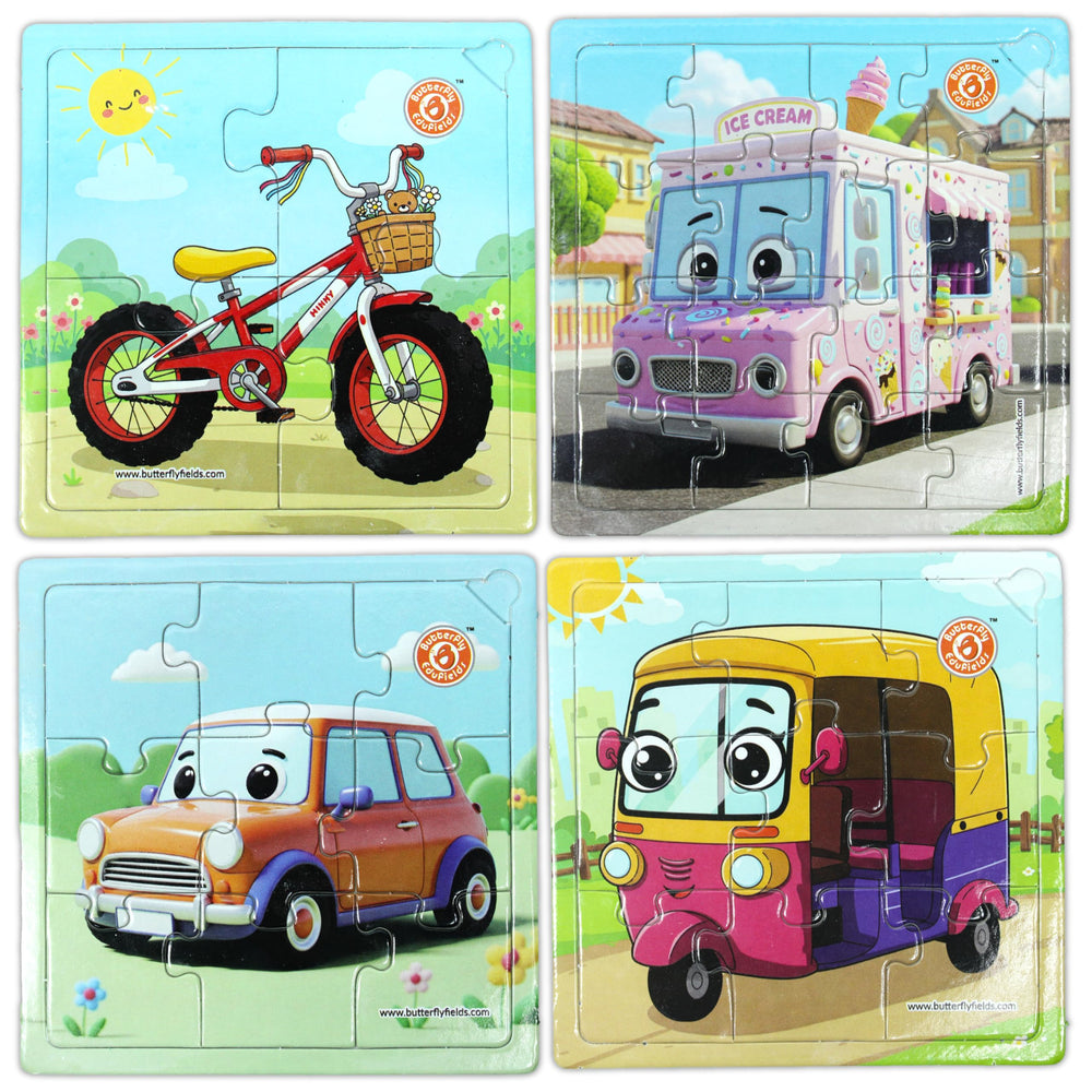 Butterfly EduFields 4in1 Vehicles Car Puzzle boosts fine motor skills and problem solving for toddlers.