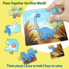 Butterfly EduFields dinosaur puzzle scene with 16 piece challenge promotes planning