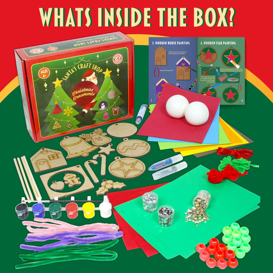 Butterfly EduFields Santa's Craft Shop bead crafts close-up, supports fine motor skills through hands-on decorating.