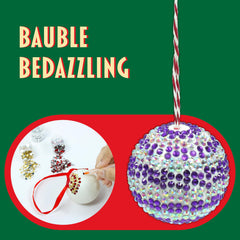 Butterfly EduFields Santa's Craft Shop glue and supplies neatly arranged, supports mess-minimized holiday crafting.