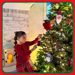 Butterfly EduFields Santa's Craft Shop ornament scene, children design 20+ festive keepsakes.