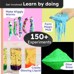 Butterfly EduFields slime-making experiments show kids exploring textures and color changes.